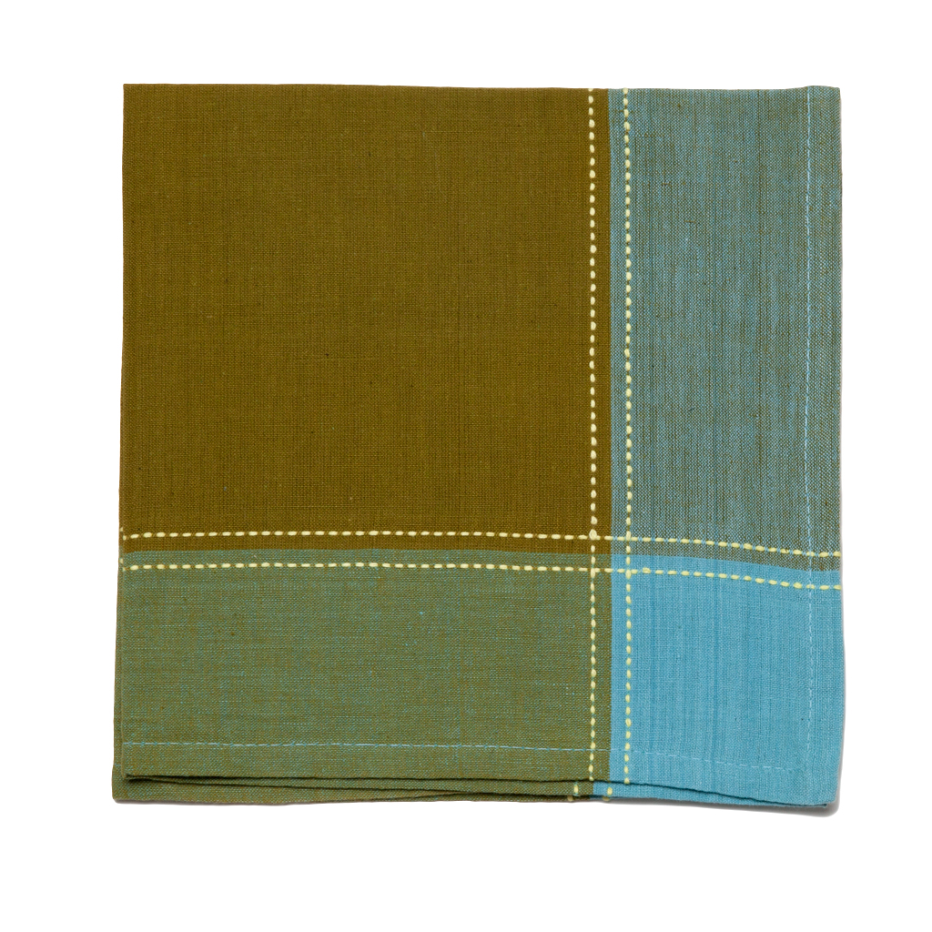 Aadil Napkin - Olive Green/Turquoise (Set of 2)